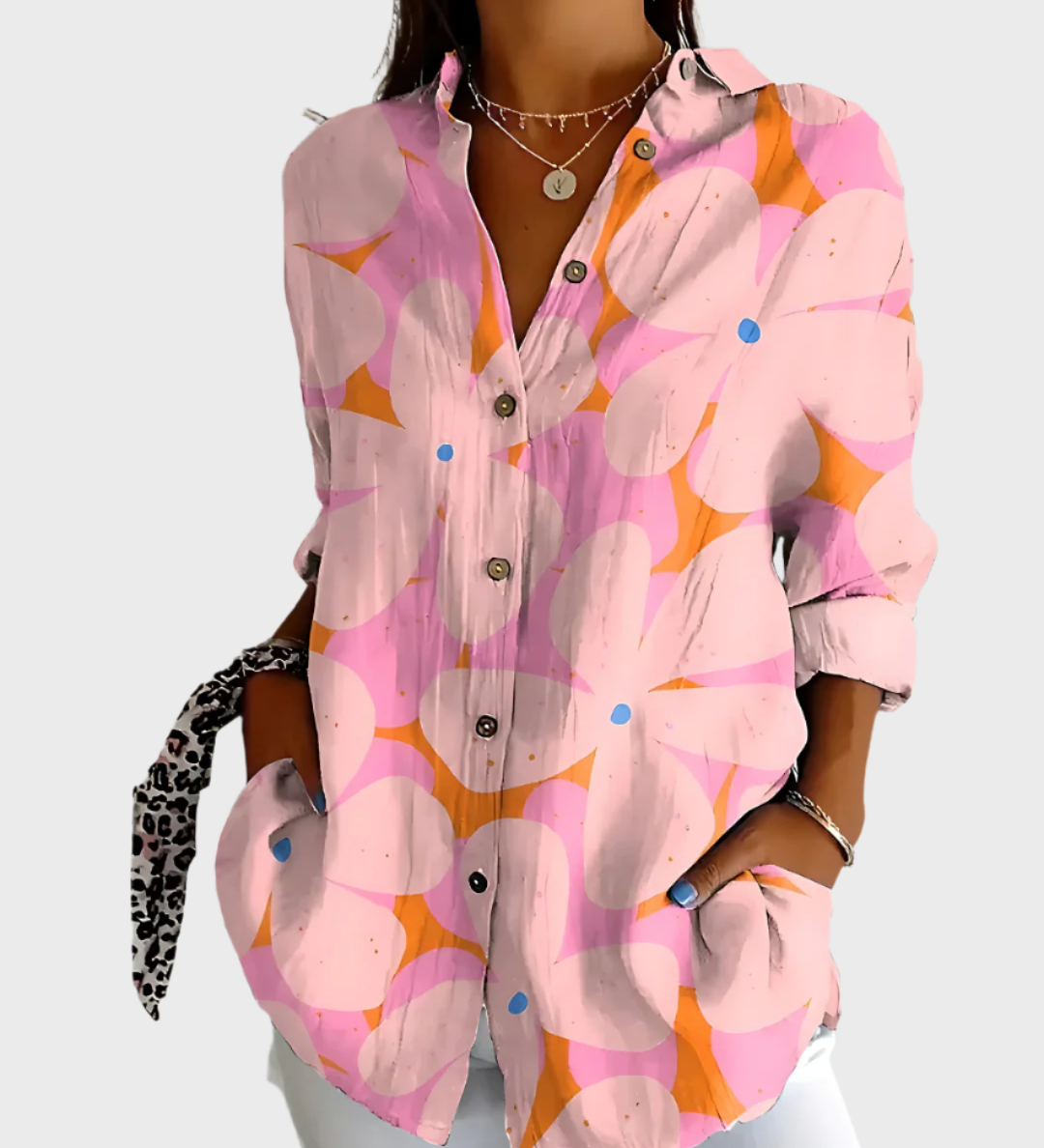 Bavlněná košile s květinovým designem