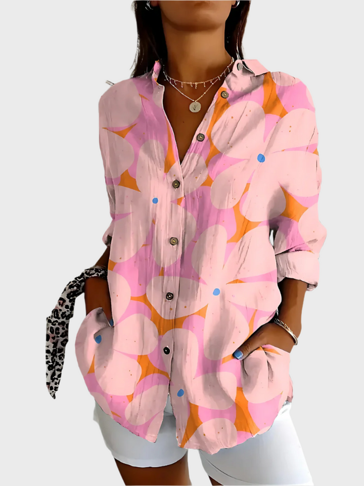 Bavlněná košile s květinovým designem