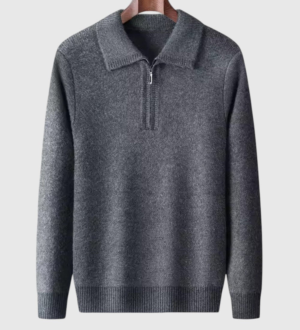 Libuše- Kašmírový svetr s čtvrtovým zipem Gstaad