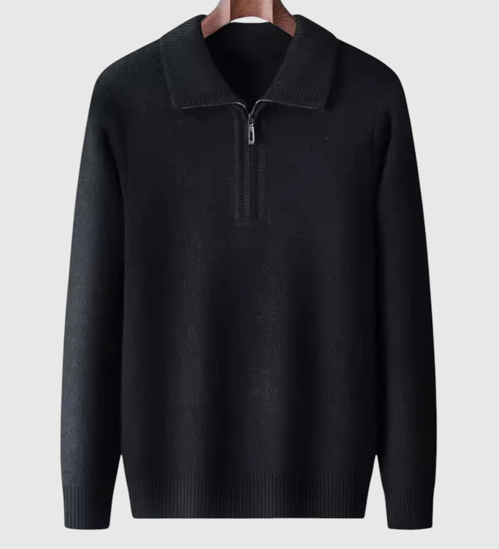 Libuše- Kašmírový svetr s čtvrtovým zipem Gstaad