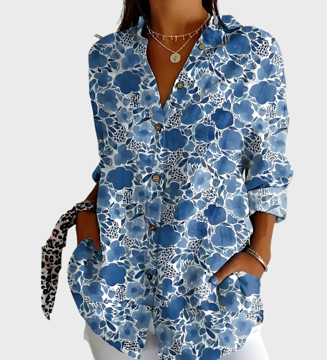 Bavlněná košile s květinovým designem