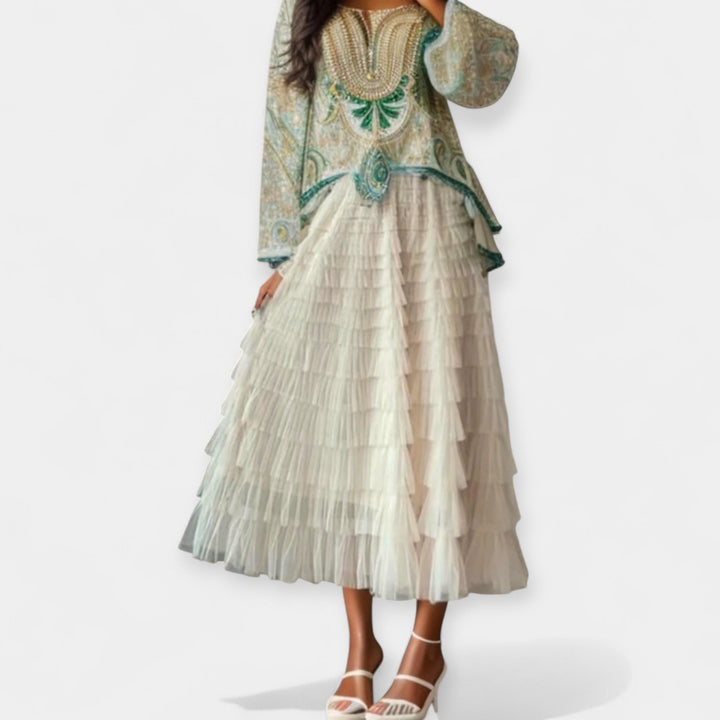 Elegantní Sukně s Tylovou Dekorativní Detail