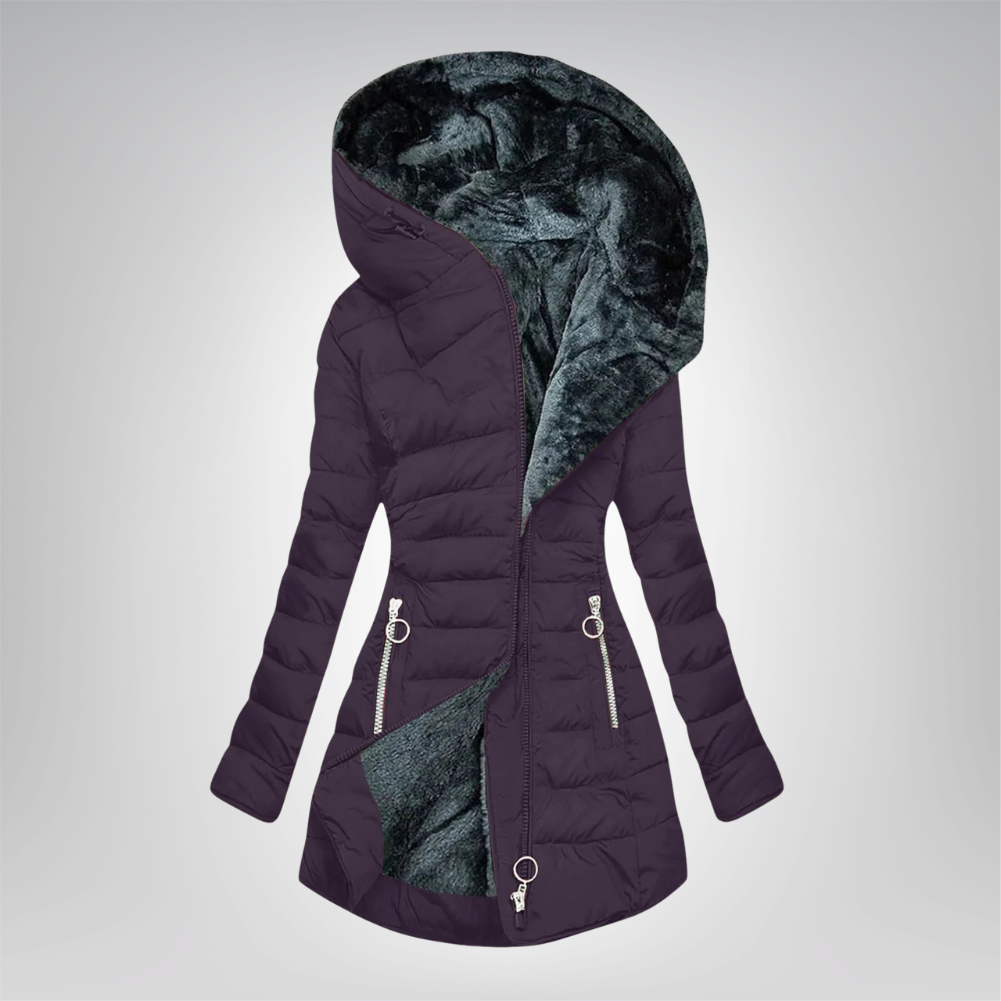 Émeraude | Hřejivý kabát s kožešinovým podšívkou