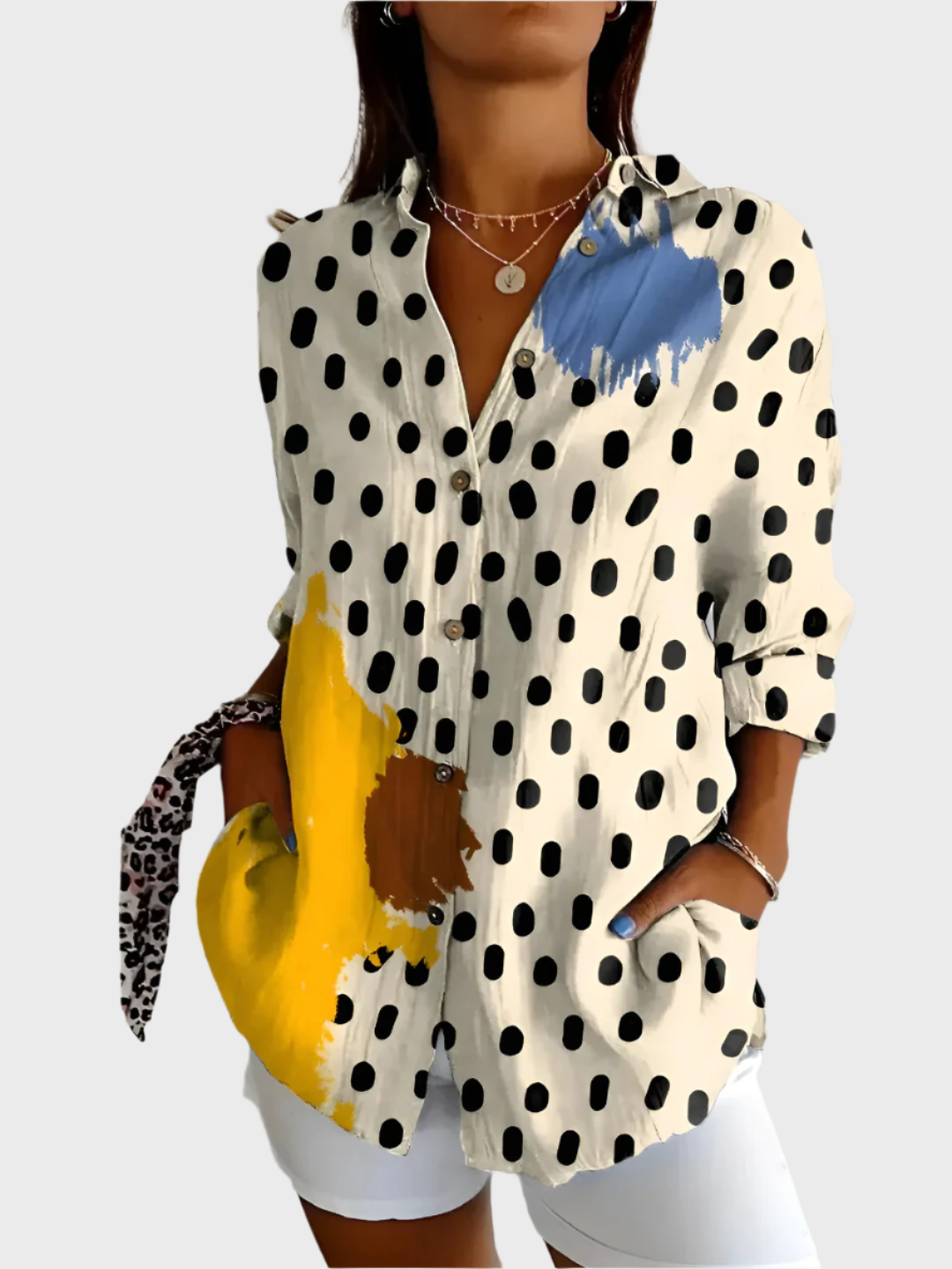 Bavlněná košile s květinovým designem