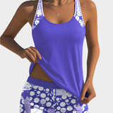 Pohodlné dvoudílné plavky s květinovým designem