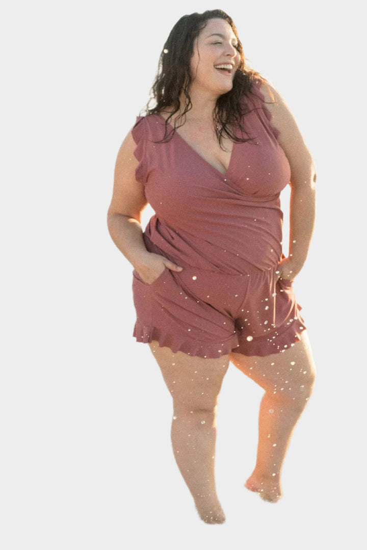 Bikini s volánky a podporou prsou