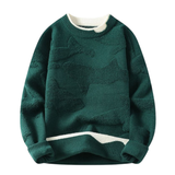 Svetr s texturovaným vzorem v abstraktním stylu