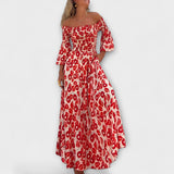 Bella - Šaty s odhalenými rameny a oceánovými květinami