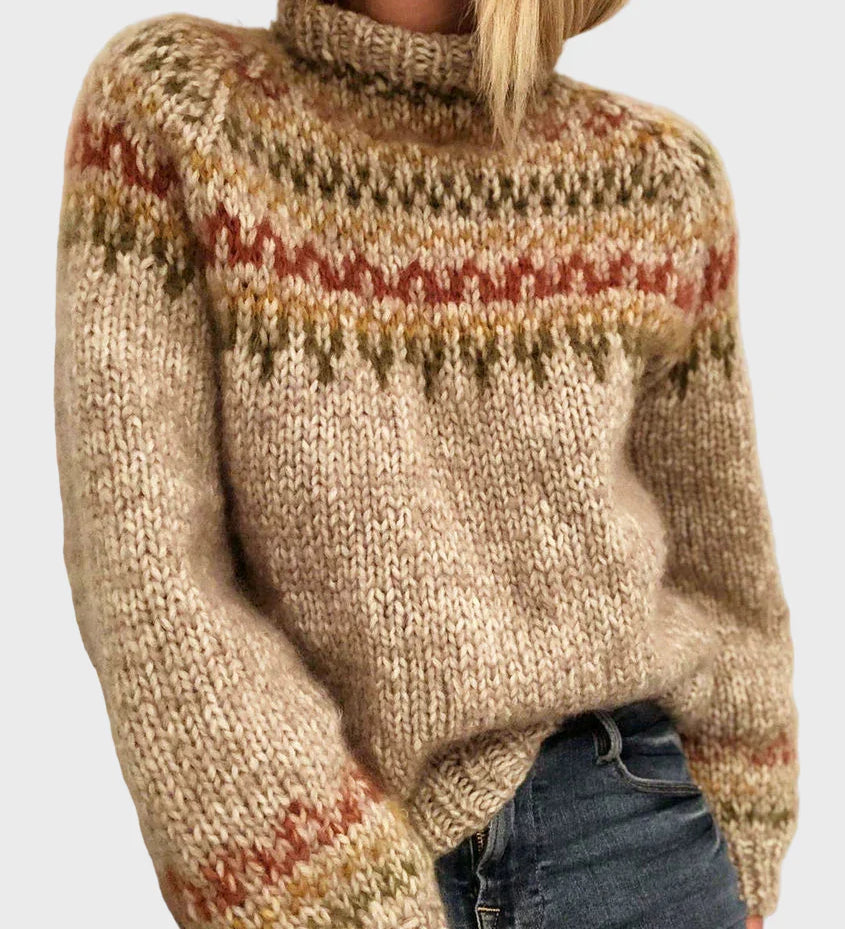 Pletený rolák s kulatým výstřihem