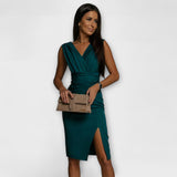 Desi - Šaty s V-výstřihem a rozparkem