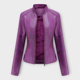 Moderní Krátká Kožená Bunda na Zip