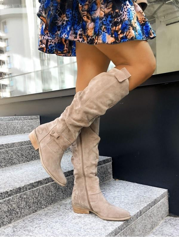 Lina – pohodlné, teplé dámské boty ze semiše