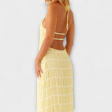 Adeline - Dlouhé šaty s halter výstřihem