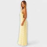 Adeline - Dlouhé šaty s halter výstřihem