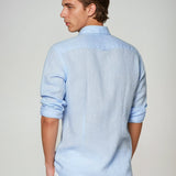 Esenciální Lněná Košile - Světle Modrá