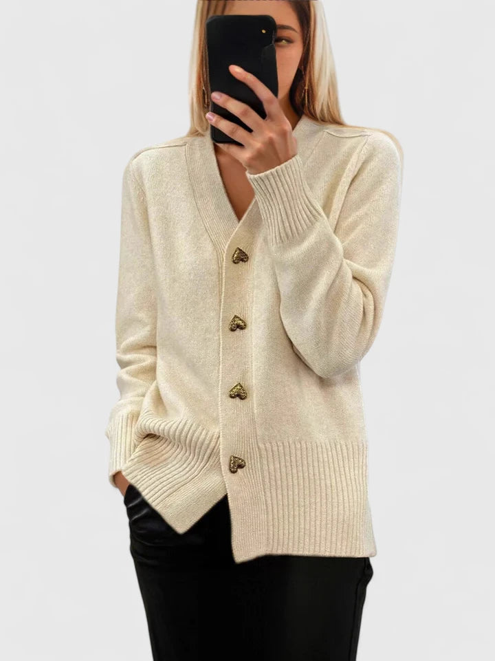 Elegantní pletený cardigan s knoflíky