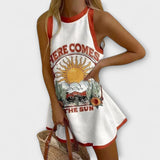 Khalira – Mini Šaty se Slunečním Vzorem