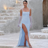 MARILYN™ - Elegant Formal Slip Maxi Dress with Open Back