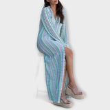 Elina – Maxi šaty s V-výstřihem a prázdninovým nádechem