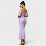 Ione - Šaty Bodycon s odhalenými rameny a řasením