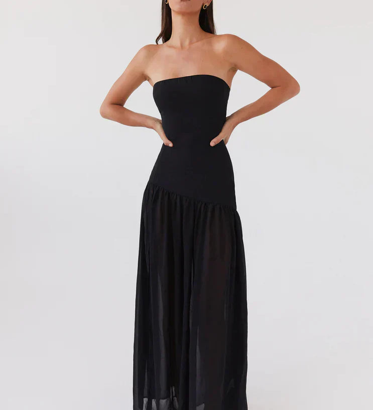 Endina | Maxi šaty bez ramínek