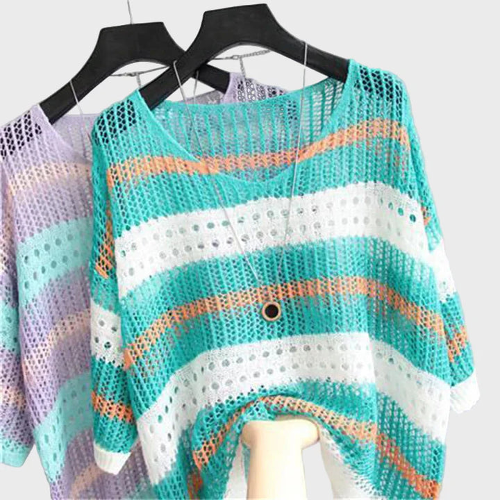 Lehký pletený top s otvory