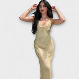 Kryptografický květinový vzor Maxi šaty