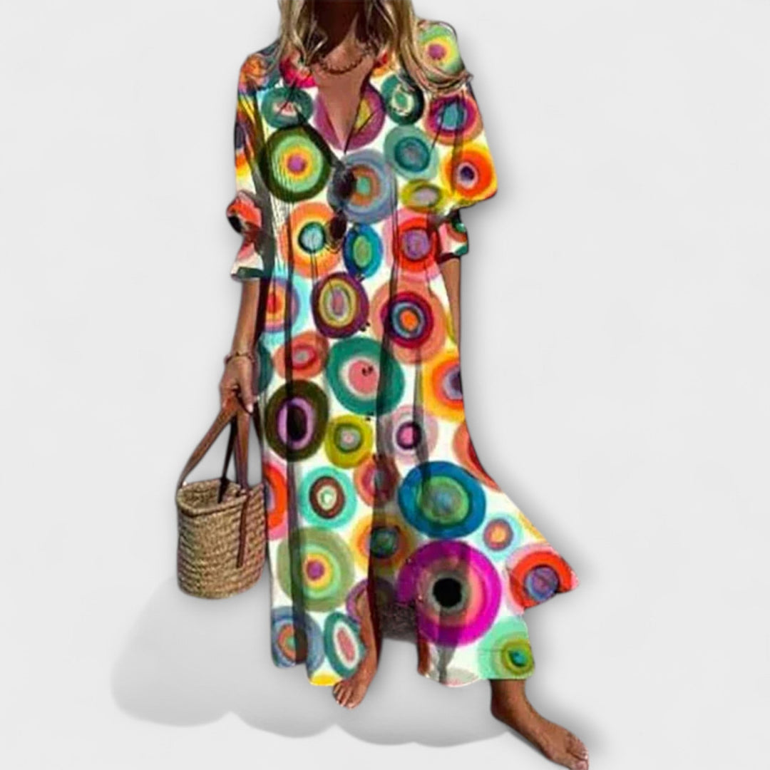 Lila - Lichotivní maxikabát s pokrytím břicha