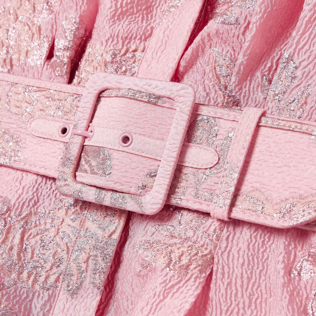 Beatrice™ | Růžové šaty s balónovými rukávy