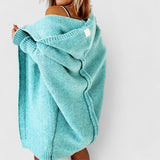 Pohodlná Pletená Bunda s Kapucí