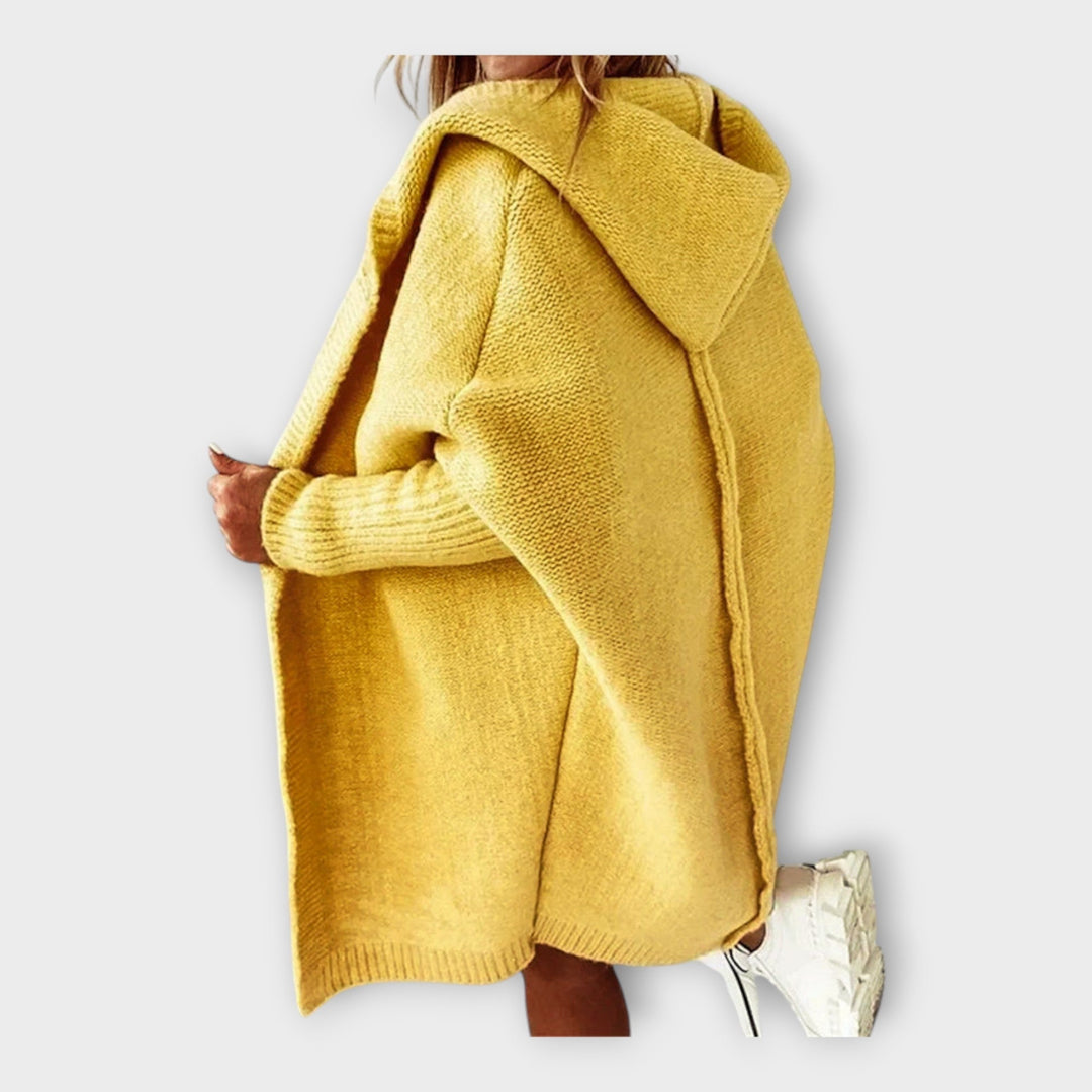 Pletená bunda s kapucí