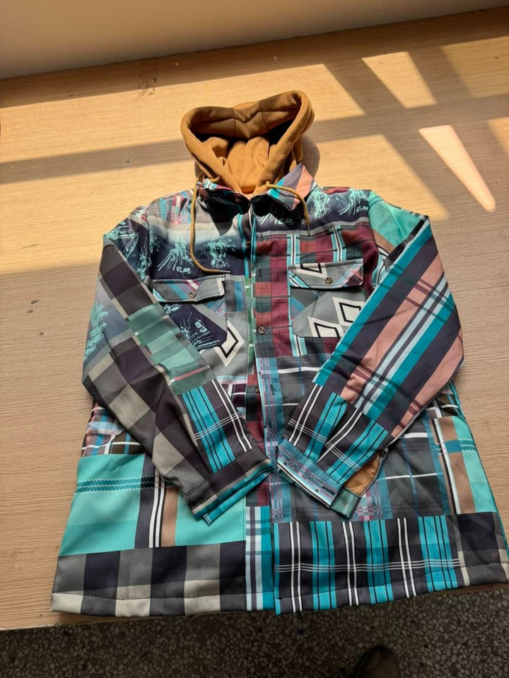 Nohr - Potiskovaná patchworková vesta s kostkovaným vzorem