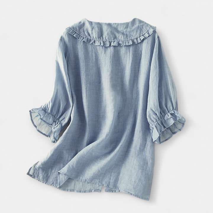 Hedvábná košile s dekorativním límcem