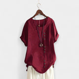 Krátký rukáv blůza s knoflíky