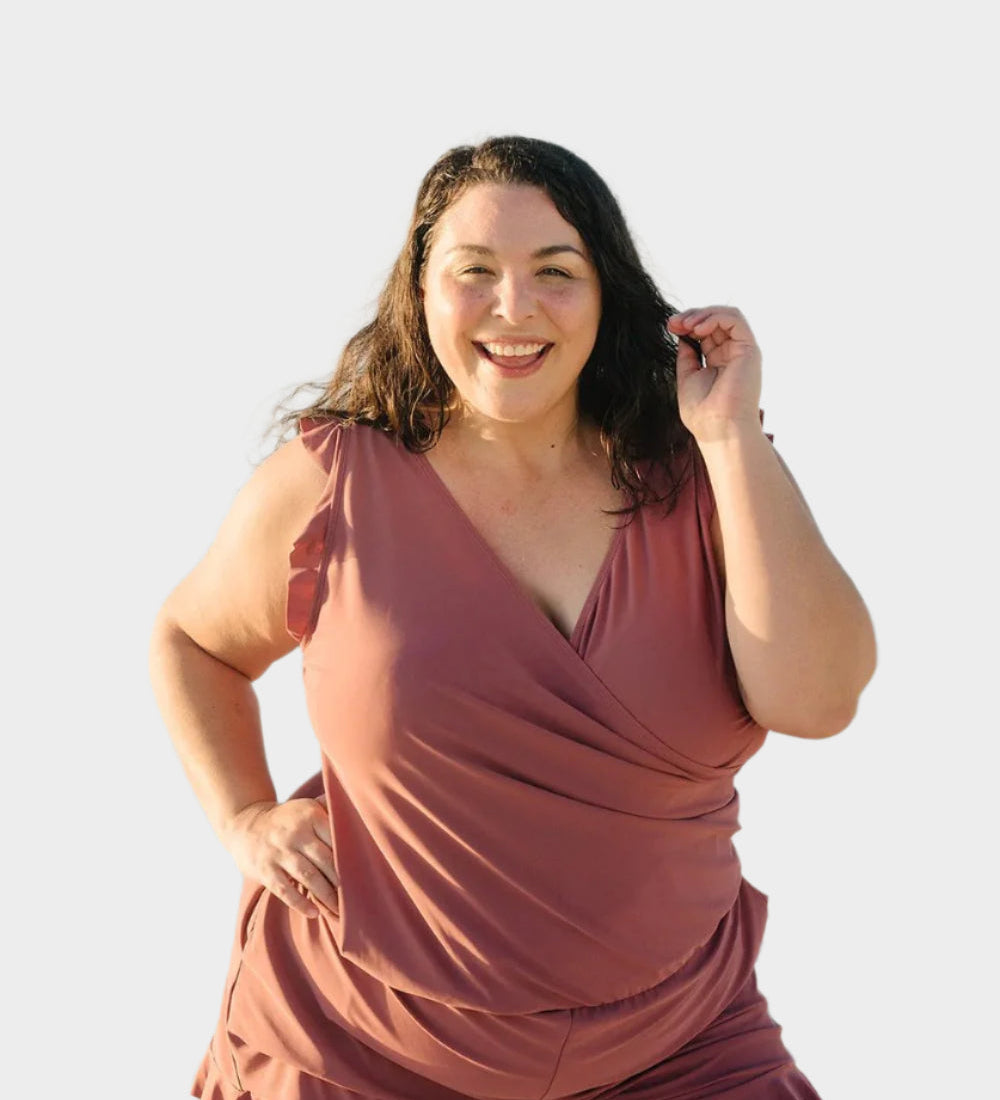 Bikini s volánky a podporou prsou