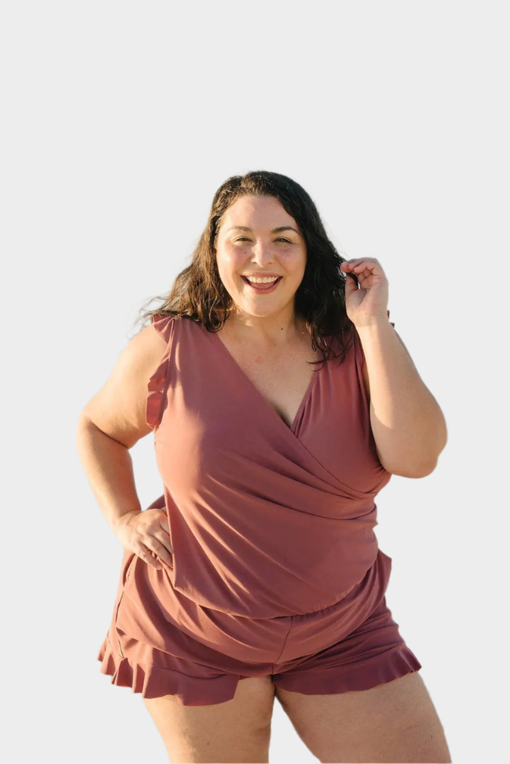 Bikini s volánky a podporou prsou