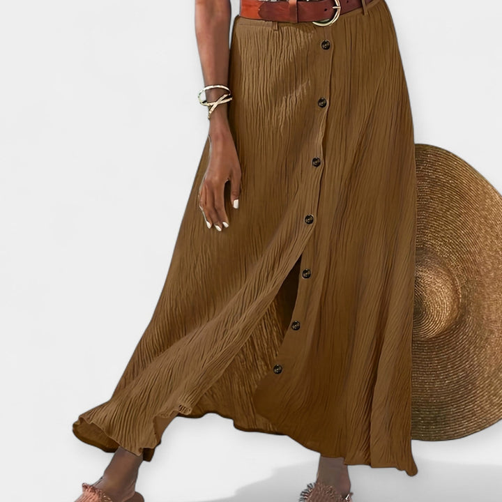 Průhledná midi sukně s rozparkem