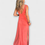 Ella - Eleanor Tie-Dye Výřez Šaty s Rozparky