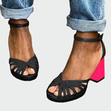 Sandály s dvoubarevnou patou