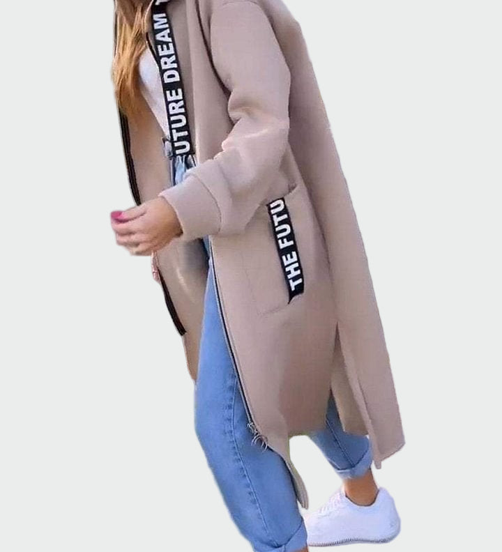 Dlouhý kabát s kapucí