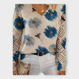 Pletená Blůza s Krajkovými Detaily