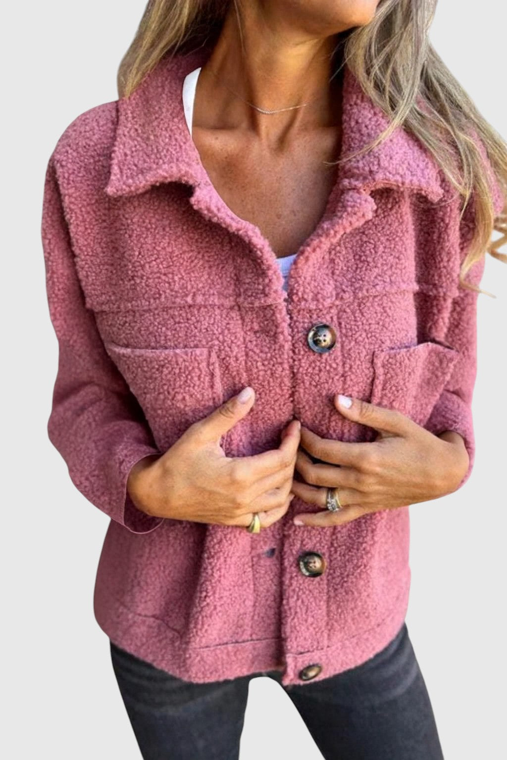 Nora – Teddy bunda na knoflíky