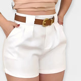 Vysoké Pasové Plisované Kraťasy