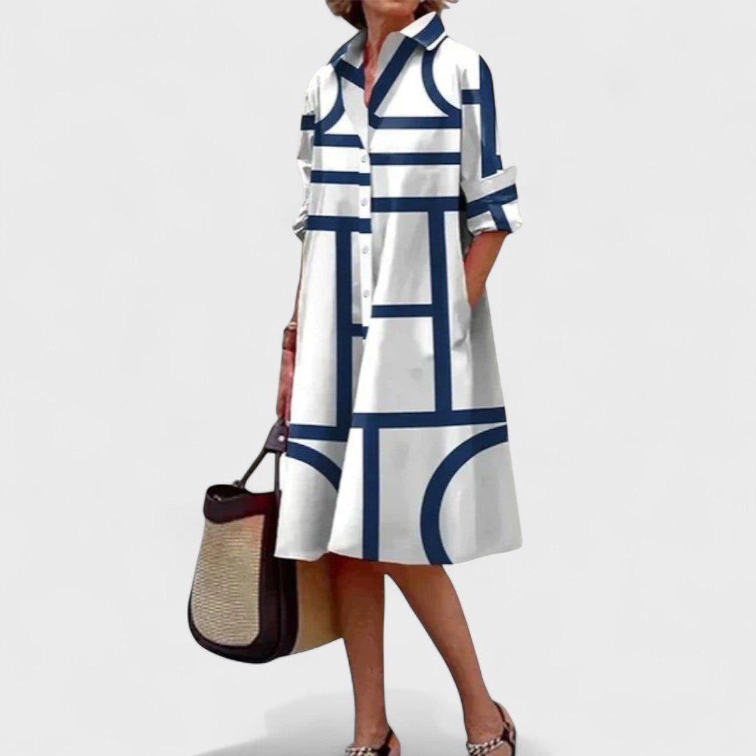 Stella - Geometrické Elegantní Šaty