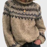 Pletený rolák s kulatým výstřihem