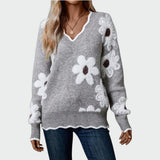 Alma – Elegantní blůza s V výstřihem a květinovým vzorem