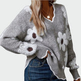 Alma – Elegantní blůza s V výstřihem a květinovým vzorem