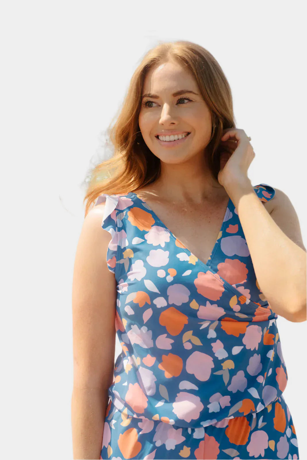 Bikini s volánky a podporou prsou