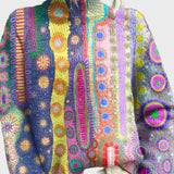 Pletený rolák se slunečním vzorem